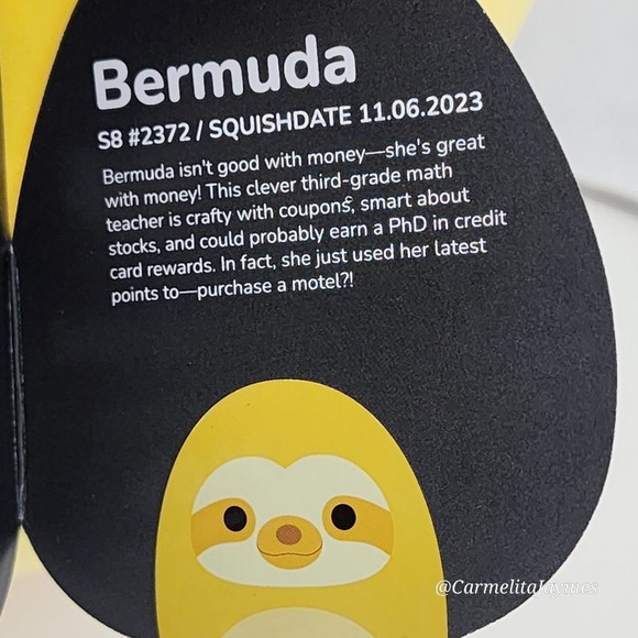 🖤 BERMUDA 🦥 Yellow Pineapple Scented Sloth  SELECT SERIES Squishmallow NWT 🖤 - Picture 5 of 9